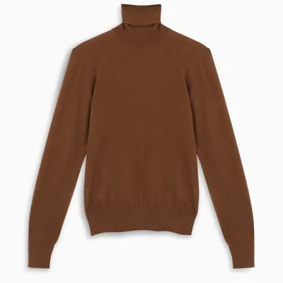 Dolce & Gabbana Light-brown Turtleneck Sweater In Beige