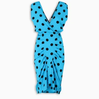 Art Dealer Polka Dots Christy Dress In Light Blue