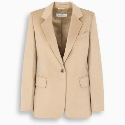 Max Mara Camel Derby Blazer In Beige