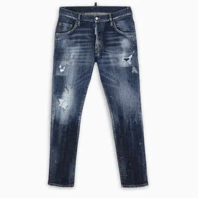 Dsquared2 16cm Skater Cotton Denim Jeans In Blue