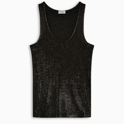 Saint Laurent Black Metallic Tank Top