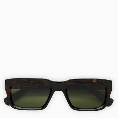 Retrosuperfuture Havana Print Roma Sunglasses In Green