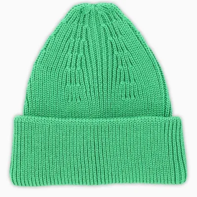 Roberto Collina Green Knitted Bonnet