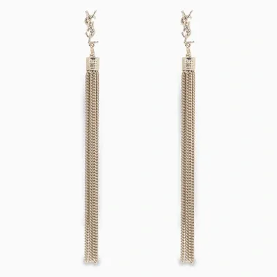 Saint Laurent Gold Coloured Loulou Tassels Earrings In Metal