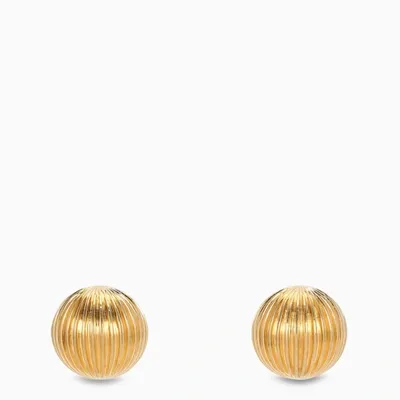 Saint Laurent Gold-coloured Clip Earrings In Metal