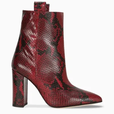 Paris Texas Red Snake Effect Ankle Boot