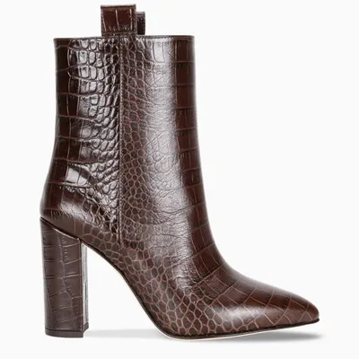 Paris Texas Brown Crocodile-effect Ankle Boot