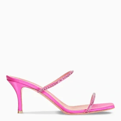 Amina Muaddi Fuchsia Gilda Slipper Sandals In Pink