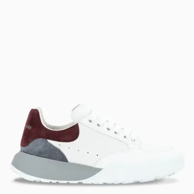 Alexander Mcqueen White/burgundy/grey Court Sneakers