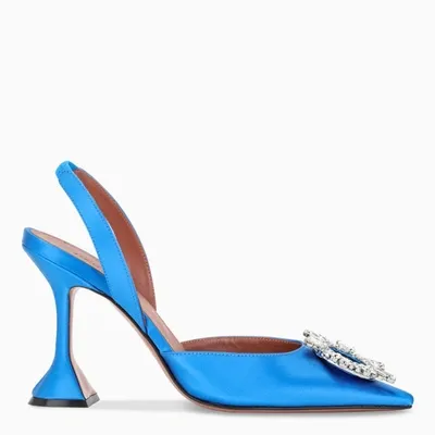 Amina Muaddi Light-blue Begum Sling Pumps