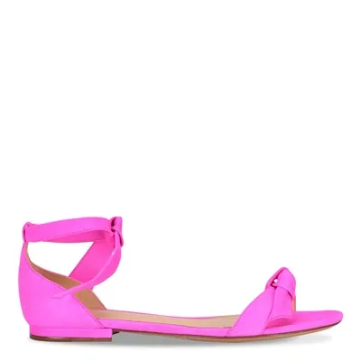 Alexandre Birman Clarita Fuchsia Leather Flat Sandal In Pink