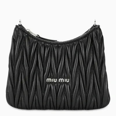 Miu Miu Black Matelassé Nappa Leather Bag