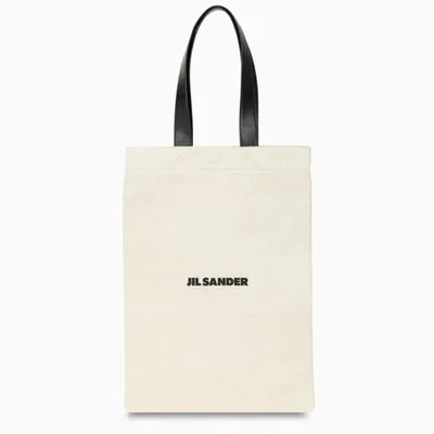 Jil Sander Logoed Tote Bag Size L In White