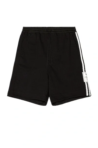 Y-3 Black 3-stripes Terry Crew Shorts