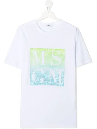 Msgm Teen Logo-print T-shirt In White