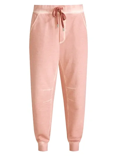 Veronica Beard Preslee French Pima Cotton-terry Track Pants In Pink