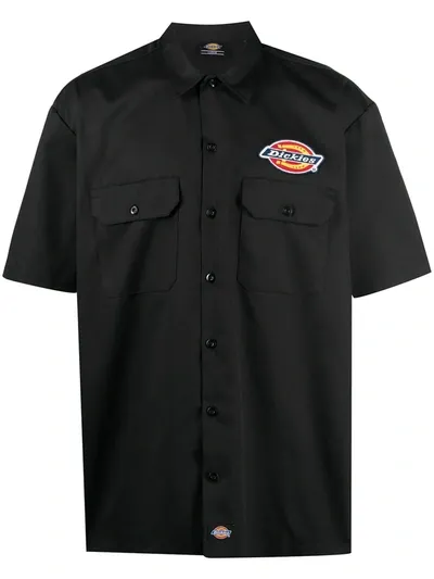 Dickies Construct Clintondale Logo Badge Shirt In Black