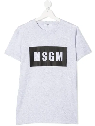 Msgm Teen Logo-print T-shirt In White