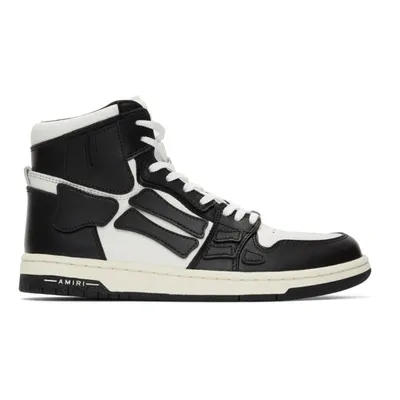 Amiri Skel-top Colour-block Leather High-top Sneakers In Black White