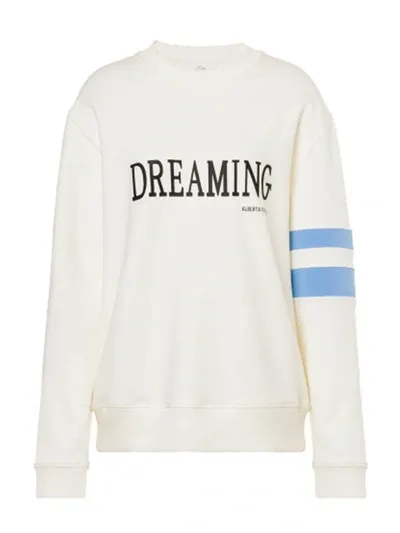 Alberta Ferretti Dreaming Cotton Jersey Sweatshirt In White