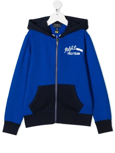 Ralph Lauren Kids' Colour Block Hoodie In Blue