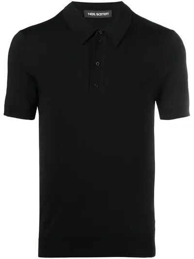 Neil Barrett Thunderbolt-motif Polo Shirt In Black