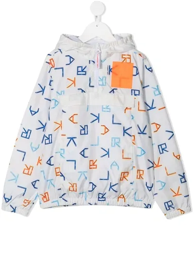 Karl Lagerfeld Kids' Tetris Logo Windbreaker In White