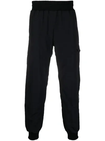 Undercover Tapered Cotton Track Trousers In Black