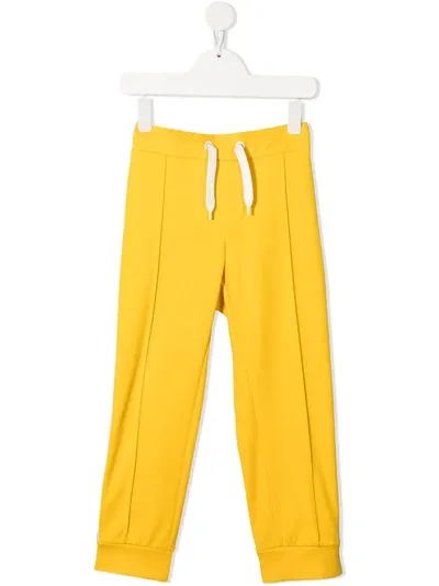 Fendi Kids' Ff-logo Tape Track Pants In Yellow