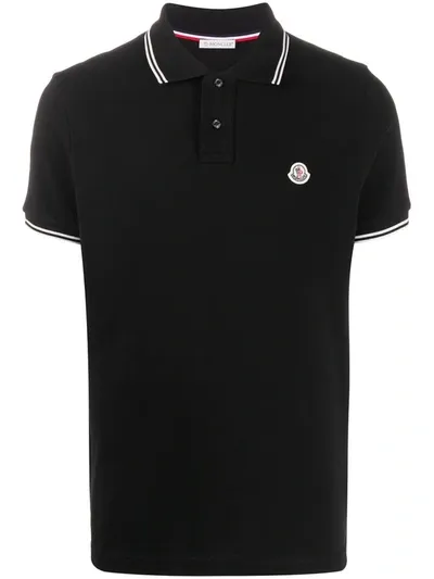 Moncler Polo Logo In Black