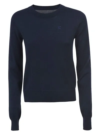 Maison Margiela Rear Logo Embroidered Sweatshirt In Blue