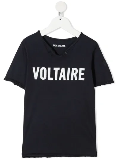 Zadig & Voltaire Kids' Logo-printed T-shirt In Blue