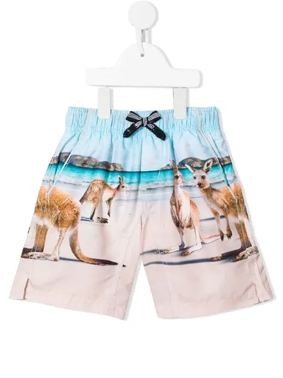 Molo Kids' Graphic Swim Shorts In Multicolour