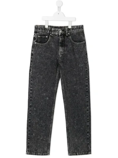 Molo Kids' Stonewashed Denim Jeans In Blue