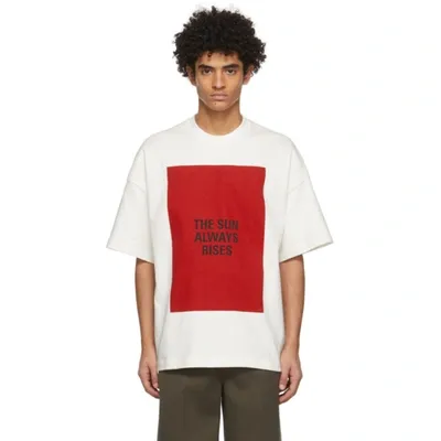 Jil Sander Off-white 'the Sun Always Rises' T-shirt In Off White,red