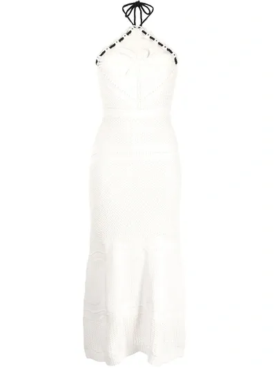 Alexis Sleeveless Crochet Midi Dress In White