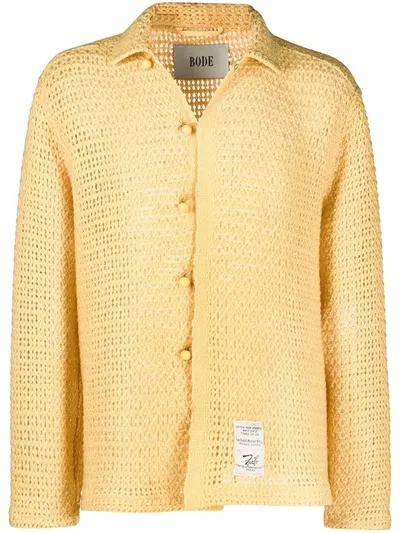 Bode Open-knit Cardigan In Yellow