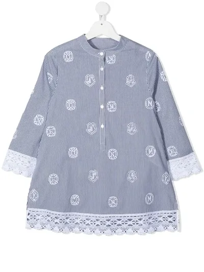 Ermanno Scervino Junior Teen Pinstripe Long-sleeve Top In Blue