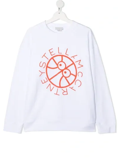 Stella Mccartney Teen Basketball-print Oversize Sweatshirt In White