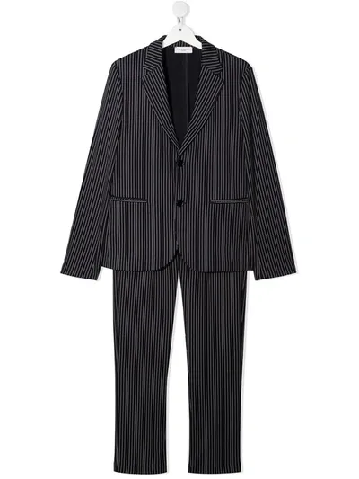 Paolo Pecora Two-piece Pinstripe Teen Suit In Unica