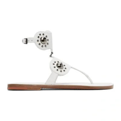 Alaïa Edition 2007 Studded Calfskin Sandals In White