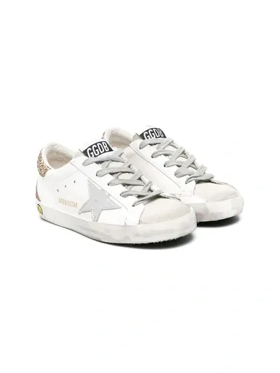 Golden Goose Kids' Superstar Distressed-effect Sneakers In White