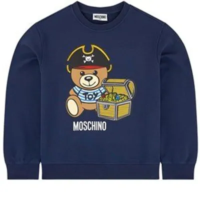 Moschino Kids' Toy Bear Treasure Sweatshirt In Blue