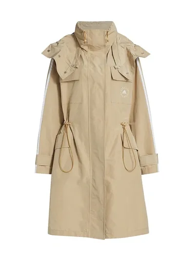 Stella Mccartney X Adidas Side-stripe Shell Parka In Bamboo