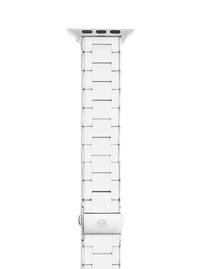 Michele Women's Apple Watch Stainless Steel & Silicone Bracelet Strap/38/40/41 & 42/44/45/49mm In White