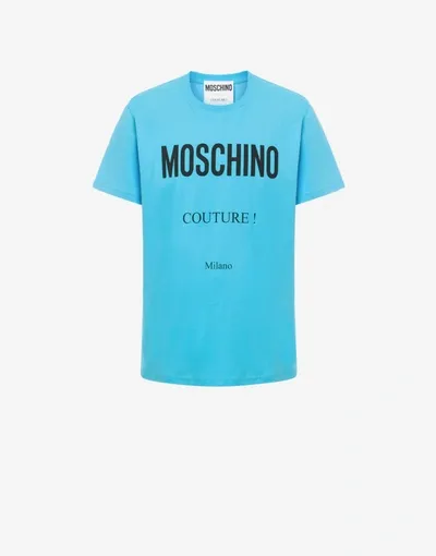 Moschino Cotton T-shirt With  Couture Print In Bright Yellow