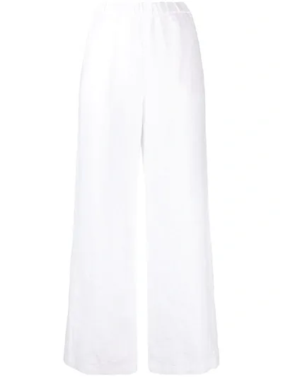 Aspesi Wide Leg Linen Trousers In White