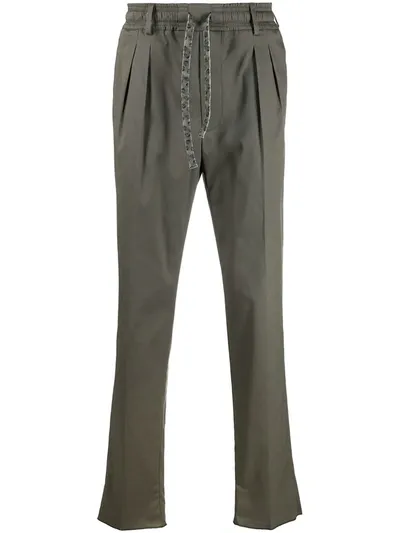 Gabriele Pasini Drawstring Straight-leg Trousers In Green