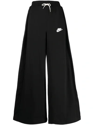 Nike Swoosh Wide-leg Trousers In Black