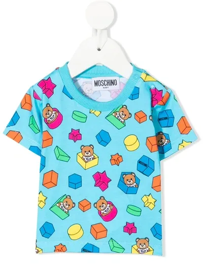 Moschino Toy Bear Print T-shirt In Blue